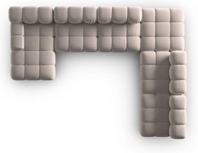 Svetlohnedá zamatová modulárna rohová pohovka (pravý roh/do tvaru "U") Bellis – Micadoni