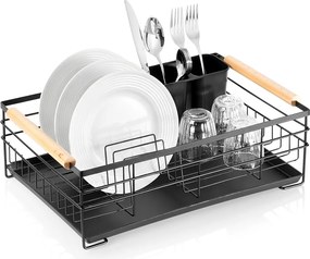 VILDE Odkvapkávač na riad čierny VILDE, 43 x 28,5 x 14,5 cm