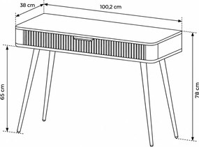 KONZOLA TREVISO ČIERNA 100 cm