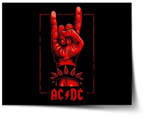 Sablio Plagát ACDC Červená ruka - 60x40 cm