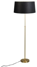 Stojaca lampa zlatá/mosadz s čiernym tienidlom 45 cm nastaviteľná - Parte