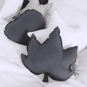 Ľanový vankúš lipový list grafitová 38×43 cm