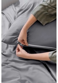 Sivé obliečky na jednolôžko z mikrosaténu 140x200 cm Basic – Bonami Essentials