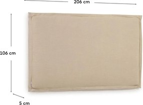 Béžové čalúnené čelo postele 206x106 cm Tanit – Kave Home