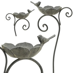 Zapichovacie napájadlo pre vtáky Kara, 99x26 cm, kov, sivá