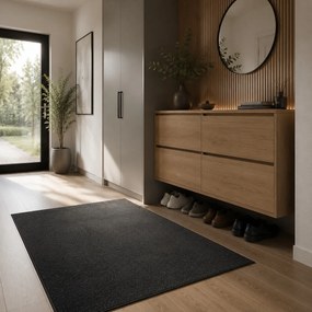 Vopi, Kusový koberec Quick step antracit štvorec, 60x60, šedá, chodba / predsieň