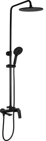 Rea Avalon, sprchová súprava s dažďovou hlavovou a ručnou hlavicou, čierna matná, REA-P8811