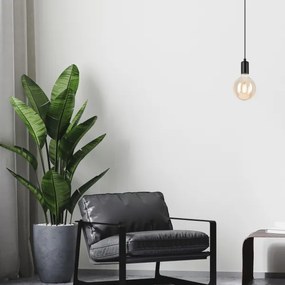 Luster na lanku ASTRID 1xE27/60W/230V matná čierna