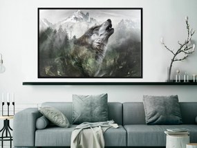Artgeist Plagát - Howling Wolf [Poster] Veľkosť: 30x20, Verzia: Čierny rám