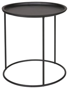 Čierny odkladací stolík WOOOD Ivar, ø 40 cm