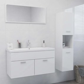Súprava kúpeľňového nábytku lesklá biela drevotrieska 3071159