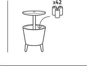 Plastový okrúhly záhradný stolík so zásobníkom na ľad ø 49,5 cm Cool – Keter