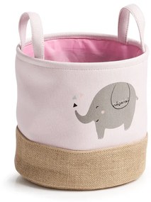 ZELLER Detský úložný box motív slon, ružový 25x25cm