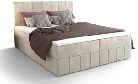 Manželská posteľ Boxspring 140 cm Barack (béžová) (s matracom a úložným priestorom). Akcia -20%. Vlastná spoľahlivá doprava až k Vám domov. 1046385