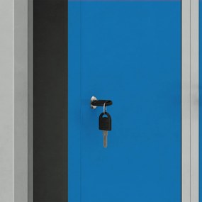 Šatníková skriňa typu L sivo-modrá: JULIA, 800 x 1850 x 450 mm