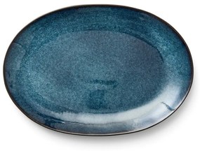 Čierny/modrý tanier z kameniny Gastro Dark Blue/Black – Bitz
