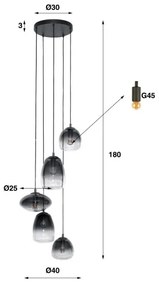 Luster 77-95 5L Mix Glass  - Komfort-nábytok