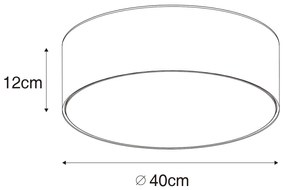 Moderné stropné svietidlo ružové 40 cm so zlatým vnútrom - Drum