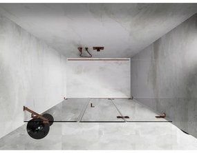 Mexen Lunar-F, pravé sklápacie sprchové dvere 135 cm, 8mm číre sklo, ružové zlato profil, 836S-135-050-60-00-P