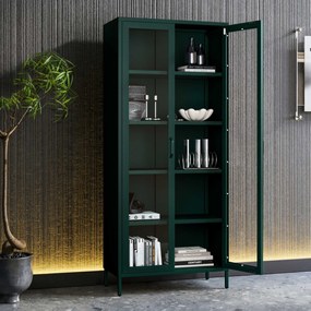 Vitrína ANGELO, 800 x 1850 x 450 mm, Modern: fľaškovo zelená