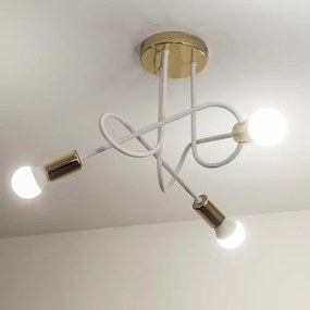 Prisadený luster OXFORD 3xE27/15W/230V zlatá/biela