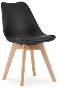 Jedálenská zostava stôl Artisan 80 X 80 čierne nohy + 4 stoličky MARK čierne/ prírodné nohy