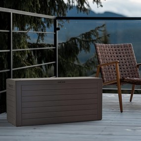 Prosperplast Úložný box WOODEBOX, 280L, 120x46x57cm, tmavo hnedá