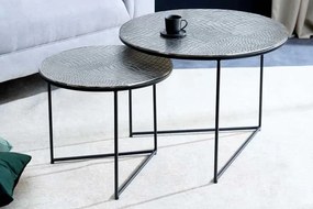 Sada konferenčných stolíkov Khalil 60 cm antik strieborná