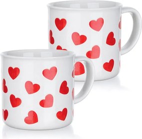 Súprava keramických hrnčekov RED HEARTS 350 ml 2 ks