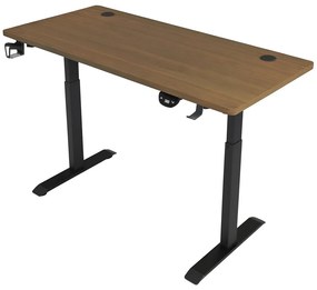 Herný stôl BR01 tmavohnedý s čiernym rámom 140 cm