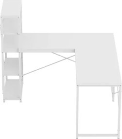 Rohový pracovný stôl s policami Leader 5.9 biely