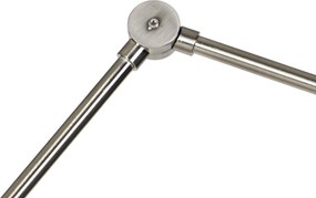 Stojacia lampa oceľová so svetlosivým tienidlom 50 cm - Editor