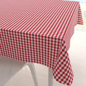 Biante Bavlnený štvorcový obrus Olivia OL-008 Červeno-biela kocka malá 140x140 cm