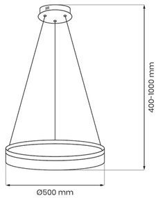 LED luster na lanku GALA LED/25W/230V Ø 50 cm strieborný