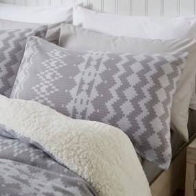 Sivé fleecové obliečky 200x200 cm Alpine - Catherine Lansfield