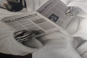 Obraz zebra s novinami na záchode