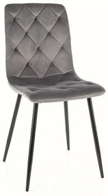 Sametová jídelní židle Jerry šedá
