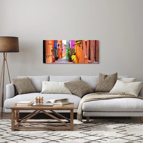 Obraz - Farebné domy v Burane, Benátky (120x50 cm)