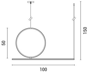 LED Luster na lanku LED/32W/230V 3000K čierna