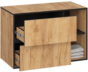 Skrinka pod umývadlo VAMI W90 2SZ dub craft / čierna