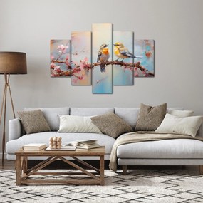 Obraz - Zamilovaní vtáčiky (150x105 cm)