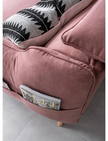 Svetloružová zamatová rozkladacia rohová pohovka (ľavý roh) Sweet Harmony – Miuform