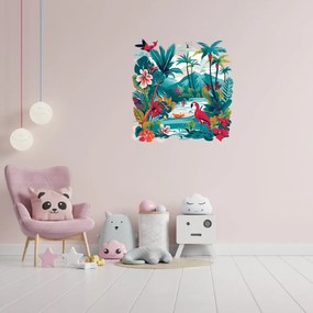PIPPER. Kruhová samolepka na stenu "Farebná džungľa" Veľkosť: 60 cm
