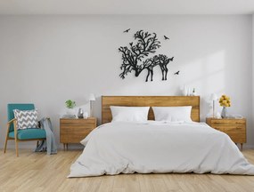 drevko 3D nálepka na stenu Jeleň Rozmer obrazu: 39 x 44,5 cm, Farba dekorácie: Čierna