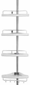 Deuba Teleskopický regál do sprchy DELMO, 92-306 cm, biela
