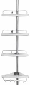 Deuba Teleskopický regál do sprchy DELMO, 92-306 cm, biela