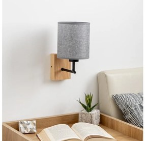 Brilagi - Nástenná lampa NUBILA WOOD 1xE27/25W/230V dub/šedá