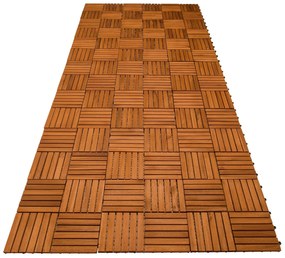 InternetovaZahrada Drevené dlaždice Quatro mozaika - sada 11 ks, 30x30 cm