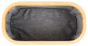 Úložný box G21 30 x 15 x 15 cm, bambusový s vekom, sivý