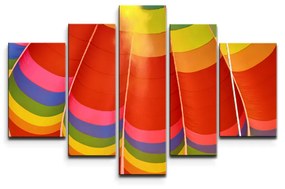 Sablio Obraz - 5-dílný Teplovzdušný balón - 125x90 cm